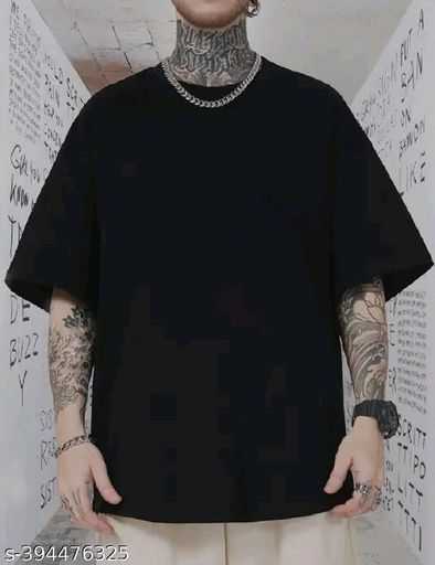 Hiden Brooks mens black cotton graphic printed oversized t shirt