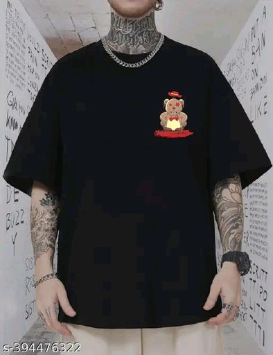 Hiden Brooks mens black cotton graphic printed oversized t shirt