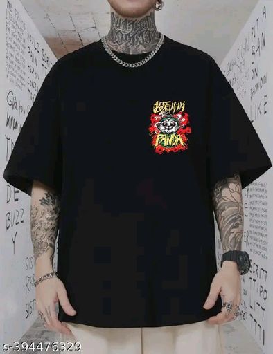 Hiden Brooks mens black cotton graphic printed oversized t shirt