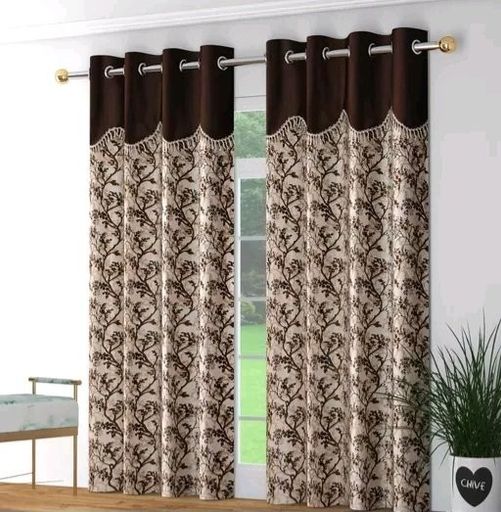 Semi Transparent Room Darkening curtains combo of 2 curtains 7 feet curtains 