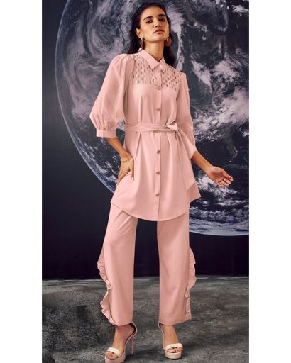 PAPILION PINK HANDWORK CO-ORD SET (XL)
