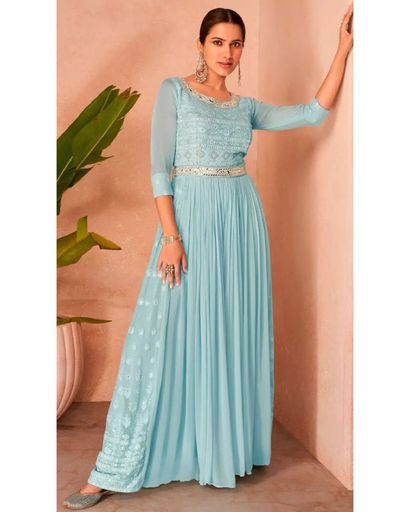 SKY BLUE GEORGETTE GOWN (XL)