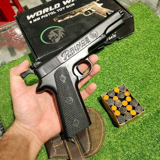 MATT BLACK WORLD WAR EDITION 9 MM TOY GUN ( 1 BOX CORK+1 COVER FREE)
