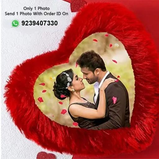 15x15 Customized Fur Cushion Heart Shape