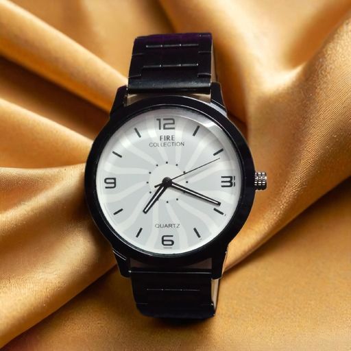 Men's Midnight Black Metallic Timepiece