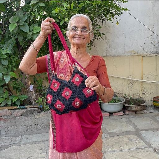 Vintage Handmade Crochet Purse