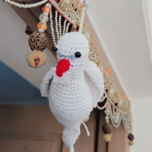 Handmade Crochet Pigeon Decor