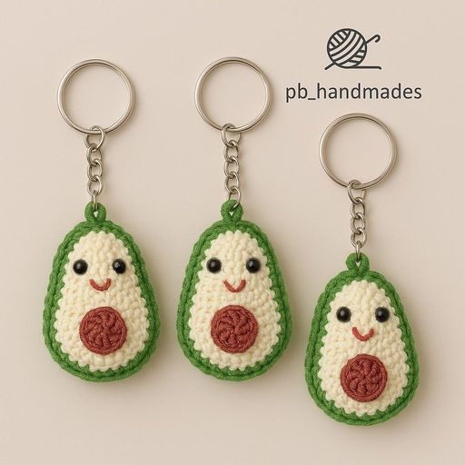 Handcrafted Crochet Avocado Keychain