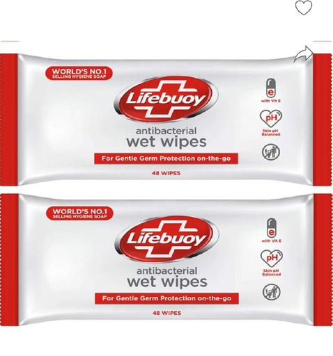 LIFEBUOY Antibacterial Wet Wipes 48 Wipes