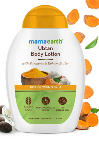 MamaEarth Ubtan Body Lotion with Turmeric and Kokum Butter for Glowing Skin - 400 ml