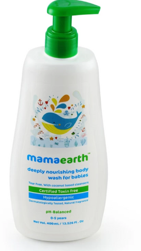 Mamaearth Deeply nourishing natural baby wash (400 ml, 0-5 Yrs)