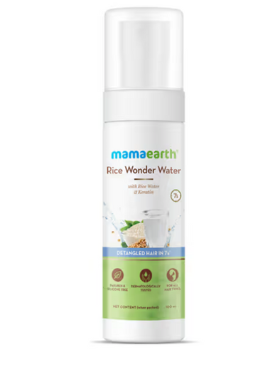 MamaEarth Rice Water Hair with rice water and keratin 