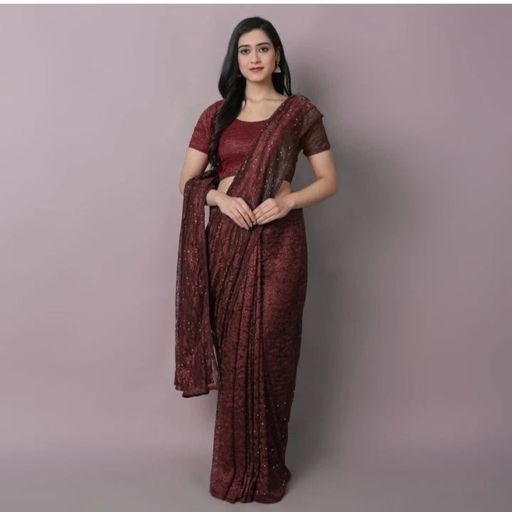 brown net sarees 