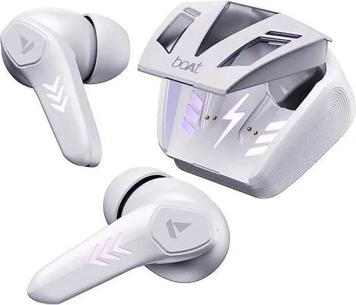 BoAt Airdopes 190 In Ear TWS Earbuds With Beast Mode(50ms) For Gaming, 40H Playtime, Breathing LEDs, Quad Mics ENx Tech, ASAP Charge & BTv5.3(White Sabre