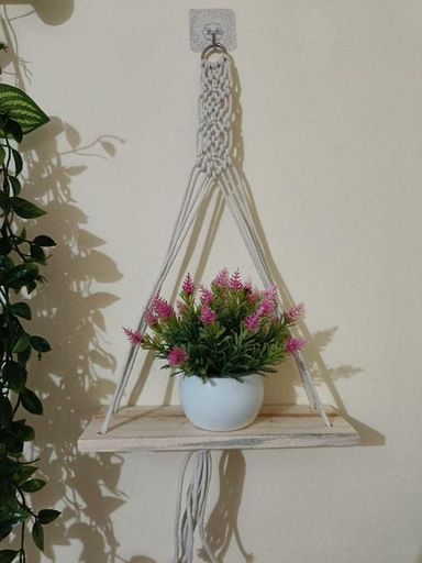 Elegant Macrame Craft Shelf Duo for Home Decor