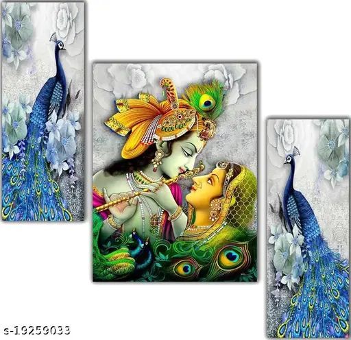 Ethnic Radha Krishna Canvas Wall Art