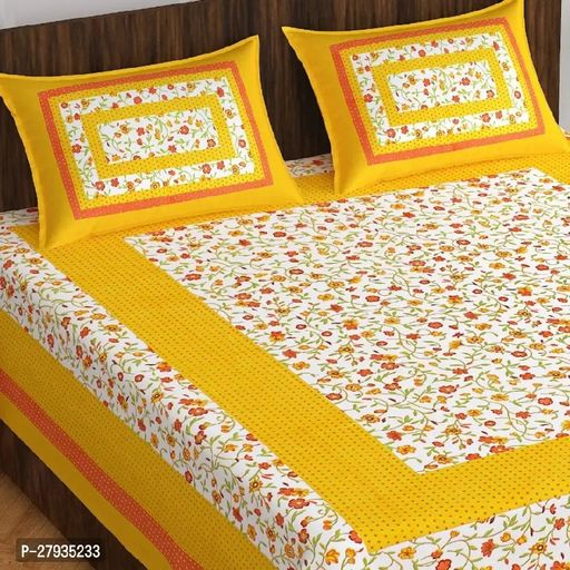 stylish cotton flat 1 bed cover plus 2 pillow cover