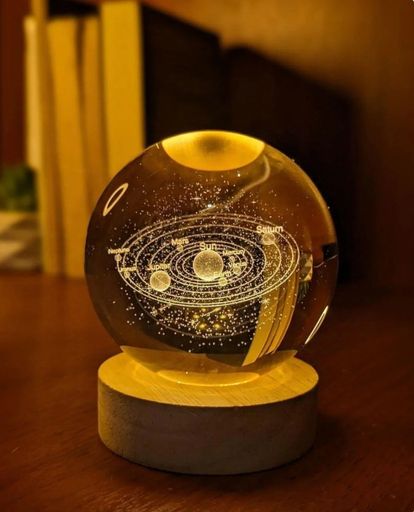 3D CRYSTAL SOLAR SYSTEM LAMP | PREMIUM K9 HIGH QUALITY GLASS