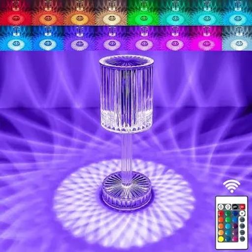 CRYSTAL DIAMOND LIGHT LITE LAMP | REMOTE & TOUCH CONTROLS | 