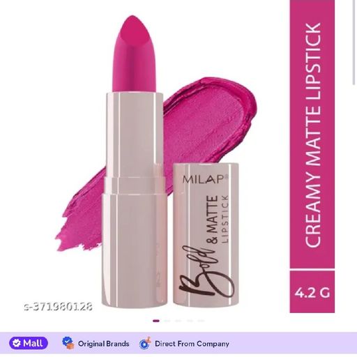 Milap Bold & Matte Luxurious Long-Lasting Lipstick For Bold & Beautiful Lips 4.2 G Pack of 1 Pink Malibu