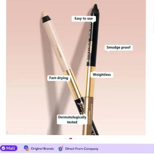 Shryoan Shimmery Dual Kajal with Sharpener | Waterproof | Long-Lasting | Black & Blue Shades