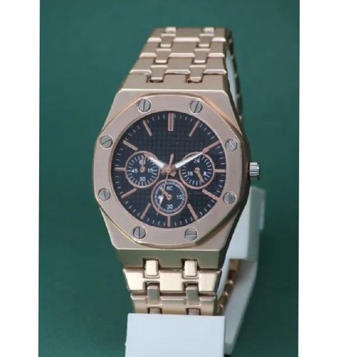Best Quality Solid Designer Black Round Case Dial Fancy Metal Chain Analog Watch for Women & Men For Unisex.