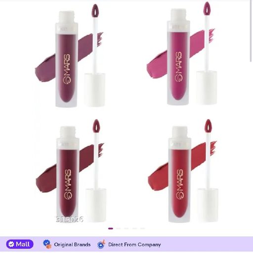 MARS Transferproof Matte Liquid Lipstick Pack of 4 (Shade-21+22+23+24, 18 ml)
