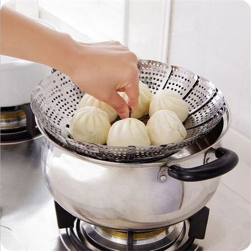 Stainless steel foldable steamer basket 