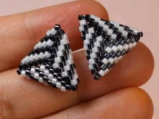 Two dimensional Triangular Earrings 