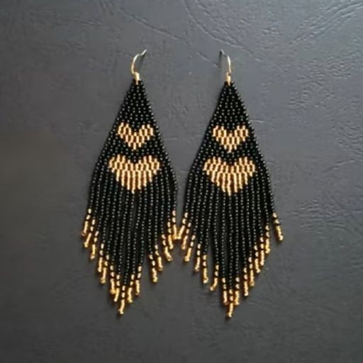 Black Fringe Earrings 