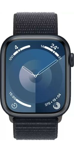  Aple Watch Series 9 GPS 45mm Midnight Aluminium Case with Midnight Sport Loop 