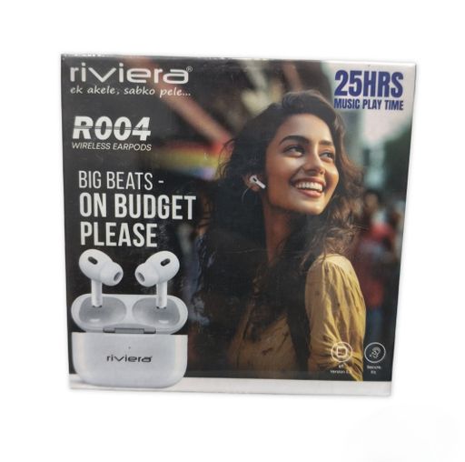 Riviera Wireless Earphones R004 Bluetooth version 5.2 music play time up to 25h*