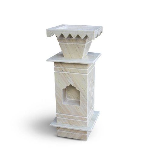 Marble Tulsi Pot for Home | Tulsi Marble Planter for Roof, Porch, Balcony ( Katni stone )