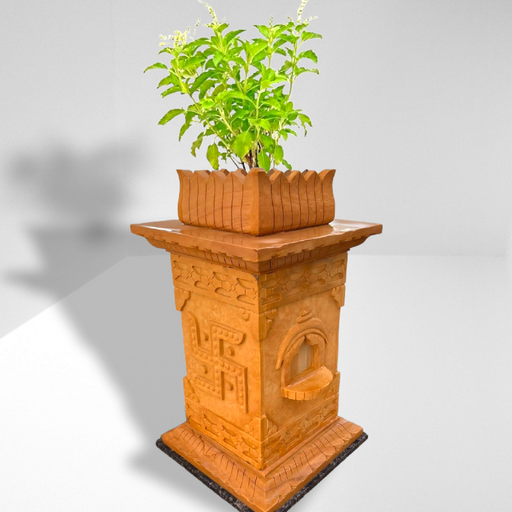 Khatu Stone Teak Gold 3ft Tulsi Pot