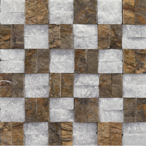 white and Brownforest Stone wall Cladding 