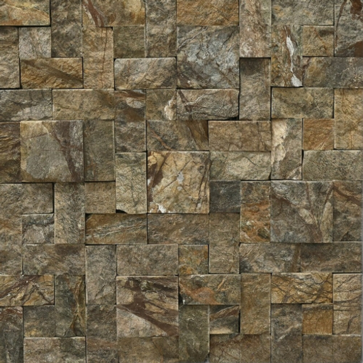 Brown Forest Stone ( Bidyasar) wall Cladding Mosaic 