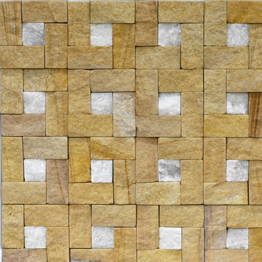 Teak and White Rimini Stone wall cladding 