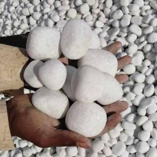 Pristine White Marble Garden Pebbles