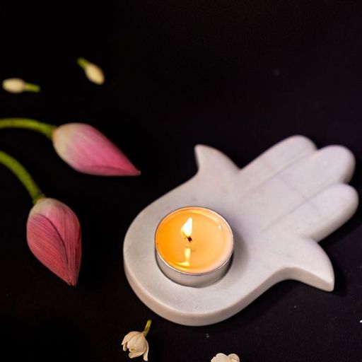 Elegant Marble Hand Sculpted Tea Light Holder