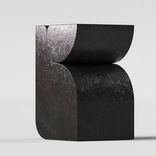 R BLACK MARBLE SIDE TABLE