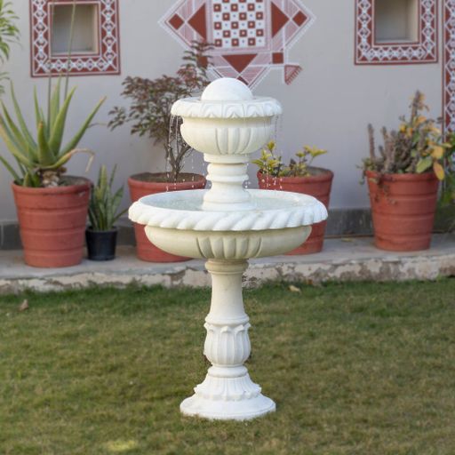 Marble Fountain, White Marble Carving 