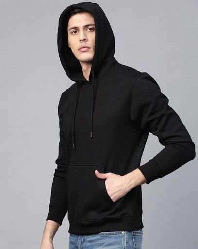 Men's Black stylish Hoodie.