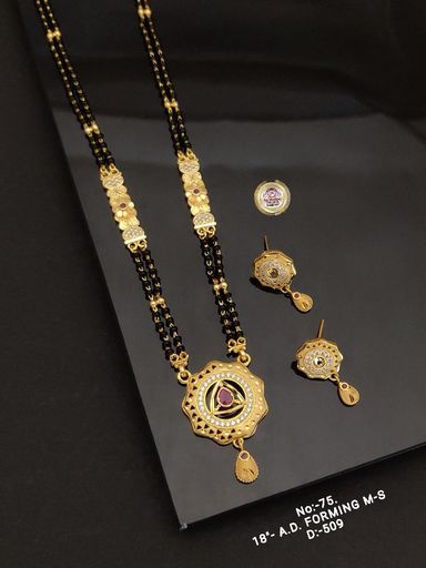 A.D Diamond 1 Gram Forming Mangalsutra With VeautifulEarrings 
