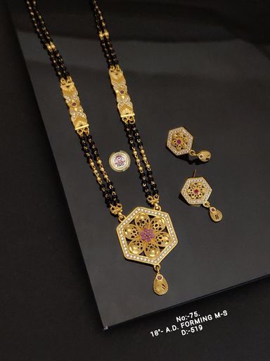 A.D Diamond 1 Gram Forming Mangalsutra With VeautifulEarrings