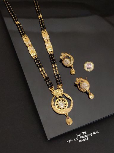 A.D Diamond 1 Gram Forming Mangalsutra With VeautifulEarrings