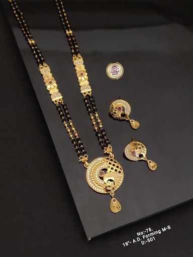 A.D Diamond 1 Gram Forming Mangalsutra With VeautifulEarrings