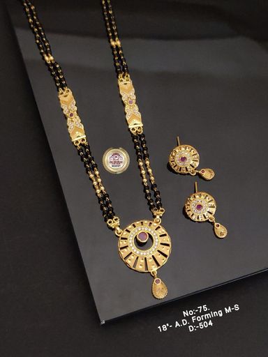 A.D Diamond 1 Gram Forming Mangalsutra With VeautifulEarrings