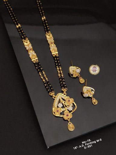A.D Diamond 1 Gram Forming Mangalsutra With VeautifulEarrings