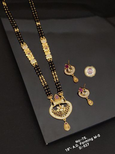 A.D Diamond 1 Gram Forming Mangalsutra With VeautifulEarrings