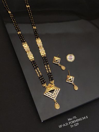 A.D Diamond 1 Gram Forming Mangalsutra With VeautifulEarrings